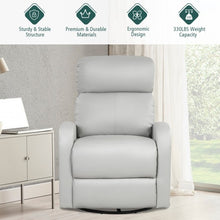 Load image into Gallery viewer, Recliner Chair Swivel Rocker Manual Single Sofa Lounger with Footrest-Gray