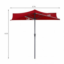 Load image into Gallery viewer, 9Ft Patio Bistro Half Round Umbrella -Wine