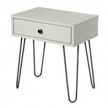 Load image into Gallery viewer, Nightstand Sofa End Table with One Drawer and Steel Pipe