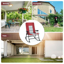 Load image into Gallery viewer, Foldable Rocking Padded Portable Camping Chair with Backrest and Armrest -Red