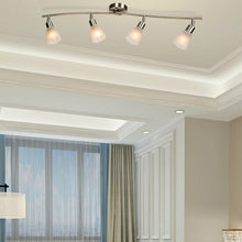 Load image into Gallery viewer, 4-Light Track Light Rotatable Glass Shade Chandelier lamp