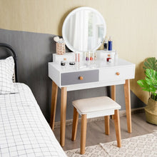 Load image into Gallery viewer, Set 3 Vanity Table Color Lighting Modes Make Up Table & Stool Set