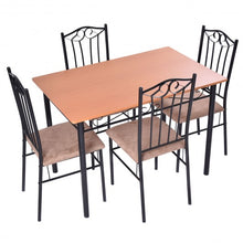 Load image into Gallery viewer, 5 pcs Dining Set Wooden Table and 4 Cushioned Chairs