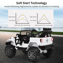 Load image into Gallery viewer, 12V Kids Remote Control Riding Truck Car with LED Lights-White