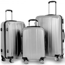 Load image into Gallery viewer, GLOBALWAY 3 PC 20" 24" 28" Luggage Set Suitcase Spinner w/ TSA Lock-Silver