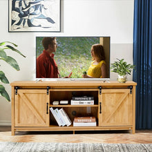 Load image into Gallery viewer, TV Stand with Cabinet Sliding Barn Door -Golden