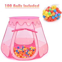 Load image into Gallery viewer, Pink Portable Kid Play House Play Tent with 100 Balls
