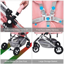 Load image into Gallery viewer, 2 in 1 High Landscape Convertible Reversible Bassinet Pram-Pink