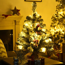 Load image into Gallery viewer, 24" Pre-Lit Snow Flocked Tabletop LED Light Christmas Tree