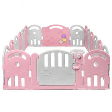 Load image into Gallery viewer, 18-Panel Baby Playpen with Music Box & Basketball Hoop-Pink