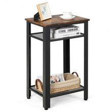 Load image into Gallery viewer, 3-Tier Industrial Tall Nightstand Side End Telephone Table