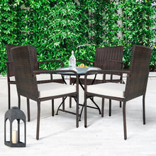 Load image into Gallery viewer, 4 PCS Outdoor Patio Rattan Dining Chairs Cushioned Sofa