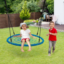 Load image into Gallery viewer, 40'' Spider Web Tree Swing Kids Outdoor Play Set with Adjustable Ropes-Blue
