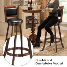 Load image into Gallery viewer, 29" Swivel Bar Height Stool Wooden Upholstered Dining Chair