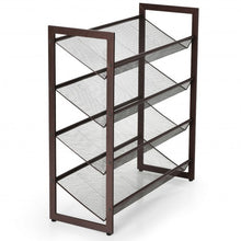 Load image into Gallery viewer, Adjustable to Flat or Slant Shoe Organizer Stand-4-Tier