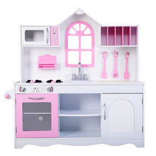 Load image into Gallery viewer, Wood Toy Kitchen Kids Cooking Pretend Play Set