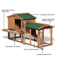 Load image into Gallery viewer, 58" Large Wooden Rabbit Hutch Chicken Coop