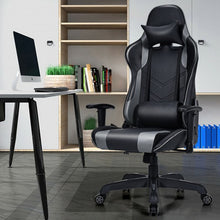 Load image into Gallery viewer, Massage Gaming Recliner with Lumbar Support-Black