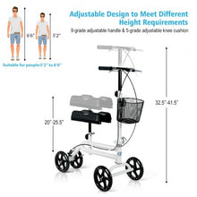 Load image into Gallery viewer, Medical Steerable Knee Walker with Dual Braking System-White
