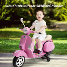 Load image into Gallery viewer, 6V Kids Ride on Vespa Scooter Motorcycle with Headlight-Pink