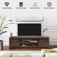 Load image into Gallery viewer, 65" Flat Sliding Barn Door TV Stand-Brown