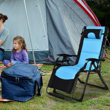 Load image into Gallery viewer, Outdoor Folding Padded Zero Gravity Lounge Chair-Navy