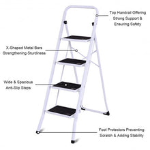 Load image into Gallery viewer, 4 Steps Folding Heavy Duty Steel Anti-slip Ladder