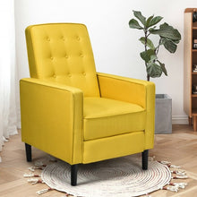 Load image into Gallery viewer, Mid-Century Push Back Recliner Chair -Yellow