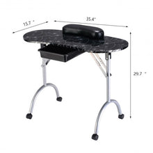 Load image into Gallery viewer, Manicure Nail Table Portable Station Desk Spa Beauty Salon Equipment Color-Black
