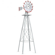 Load image into Gallery viewer, 8Ft Tall Windmill Ornamental Wind Wheel-Silver