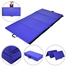 Load image into Gallery viewer, 4'x8'x2" Folding Panel Gym Fitness Gymnastics Mat-Blue