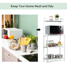 Load image into Gallery viewer, 4-Tier Kitchen Storage Baker Microwave Oven Rack Shelves-White
