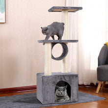 Load image into Gallery viewer, 37" Cat Tree Condo Scratch Post Kitten Pet House-Gray