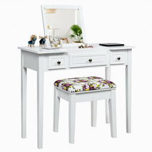 Load image into Gallery viewer, Vanity Dressing Table Set with Flip Top Mirror 3 Drawers