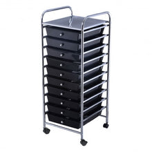 Load image into Gallery viewer, 10 Drawer Rolling Storage Cart Organizer-Black