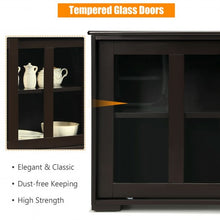Load image into Gallery viewer, Sideboard Buffet Cupboard Storage Cabinet with Sliding Door-Brown