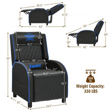 Load image into Gallery viewer, Massage Gaming Recliner Chair w/Headrest & Adjustable Backrest - Home Theater-BL