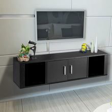 Load image into Gallery viewer, Wall Mounted Floating 2 Door Desk Hutch Storage Shelves
