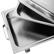 Load image into Gallery viewer, 2 Packs Chafing 9 Quart Stainlessl Rectangular Chafer Buffet