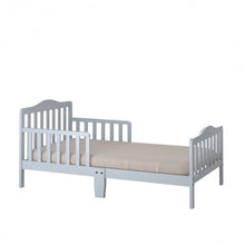 Load image into Gallery viewer, Classic Kids Wood Bed with Guardrails-Gray
