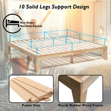 Load image into Gallery viewer, 14 Inch King Size Wood Platform Bed Frame-Natural