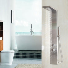 Load image into Gallery viewer, 57" Stainless Rainfall Waterfall Panel Shower w/ Massage Jets