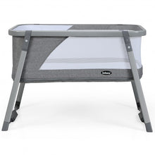 Load image into Gallery viewer, Multifunctional Portable Soft Folding Crib with Washable Mattress and Side Zipper-Gray