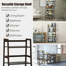 Load image into Gallery viewer, 4-Tier Bamboo Ladder Shelf-Brown
