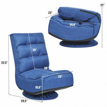 Load image into Gallery viewer, 5-Position Folding Floor Gaming Chair-Navy