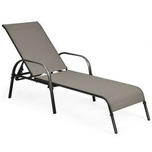Load image into Gallery viewer, Adjustable Patio Chaise Outdoor Folding Lounge-Brown