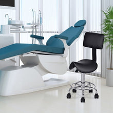 Load image into Gallery viewer, Adjustable Saddle Salon Rolling Massage Chair w/ Backrest-Black