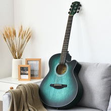 Load image into Gallery viewer, 40" Full Size Cutaway Acoustic Guitar Starter Guitarra Bundle Kit -Green