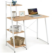 Load image into Gallery viewer, Computer Desk with Shelves Study Writing Desk Workstation Bookshelf-Natural