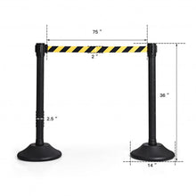 Load image into Gallery viewer, 6 Pcs Stanchion Post Crowd Control Barriers Queue Pole w/Retractable Belt-Yellow